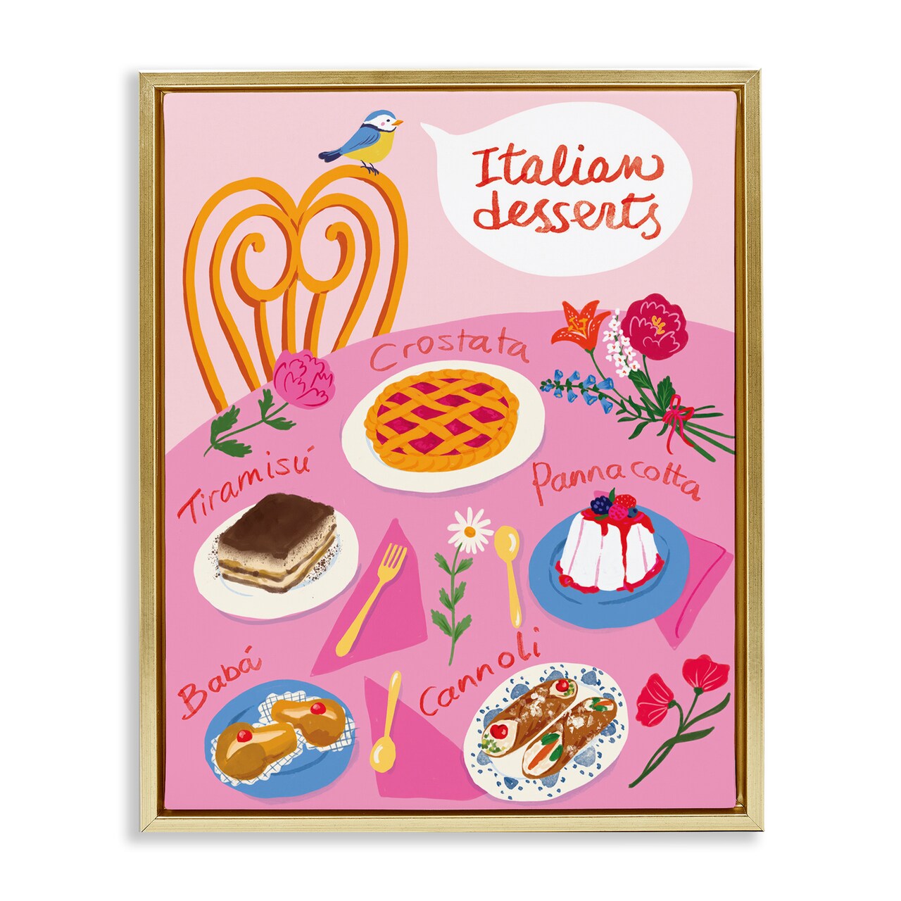 Stupell Industries Italian Desserts Table Floater Framed Canvas Wall Art Design by Be Ni La